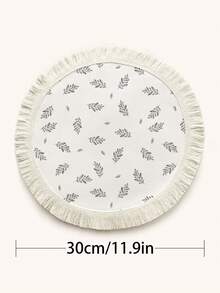 1入組樹葉圖案圓形桌墊 - 彩色 - 查看 4