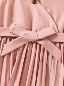 SHEIN Vestido halter niña joven bajo fruncido con cinturón
