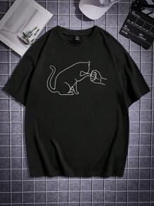 Manfinity RebelGame Tricou pentru bărbați cu desene animate cu umeri