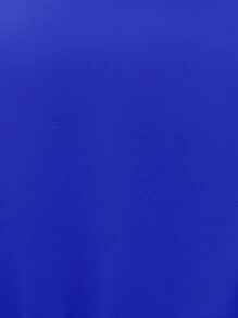 SHEIN Clasi Solid Batwing Sleeve Fold Pleated Blouse - Blue - View 4