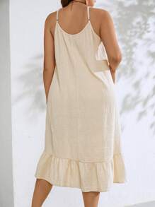 Breezaya Talla grande Vestido de tirantes bajo con fruncido