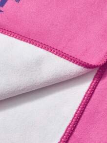 THE POWERPUFF GIRLS X SHEIN 1pc Cartoon Girl Print Bath Towel - Pink - View 8