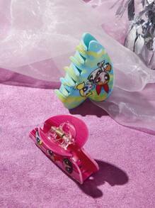 THE POWERPUFF GIRLS X SHEIN 1 件黑金死亡圣器花朵、泡泡、毛茛图案爪夹，礼物发爪发夹发夹发夹发夹发夹 - 彩色 - 查看 5