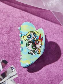 THE POWERPUFF GIRLS X SHEIN 1 件黑金死亡圣器花朵、泡泡、毛茛图案爪夹，礼物发爪发夹发夹发夹发夹发夹 - 彩色 - 查看 6