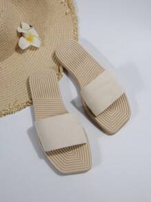 女士極簡單帶涼拖,度假涼鞋 - 米色 - 查看 6
