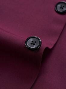 Manfinity Mode Men 1pc Lapel Neck Single Breasted Blazer - Red Violet - View 4