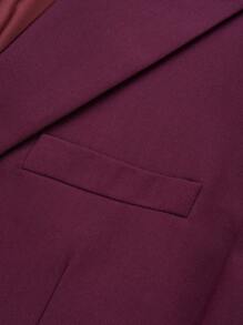 Manfinity Mode Men 1pc Lapel Neck Single Breasted Blazer - Red Violet - View 7