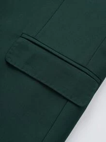 Manfinity Mode Nam 1 Miếng Cổ áo Ngực đơn Áo vest - Màu xanh lá cây đậm - Xem 6