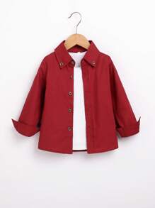 男小童前紐扣襯衫不帶T恤