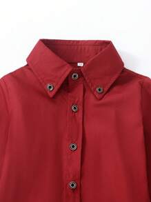 男小童前紐扣襯衫不帶T恤