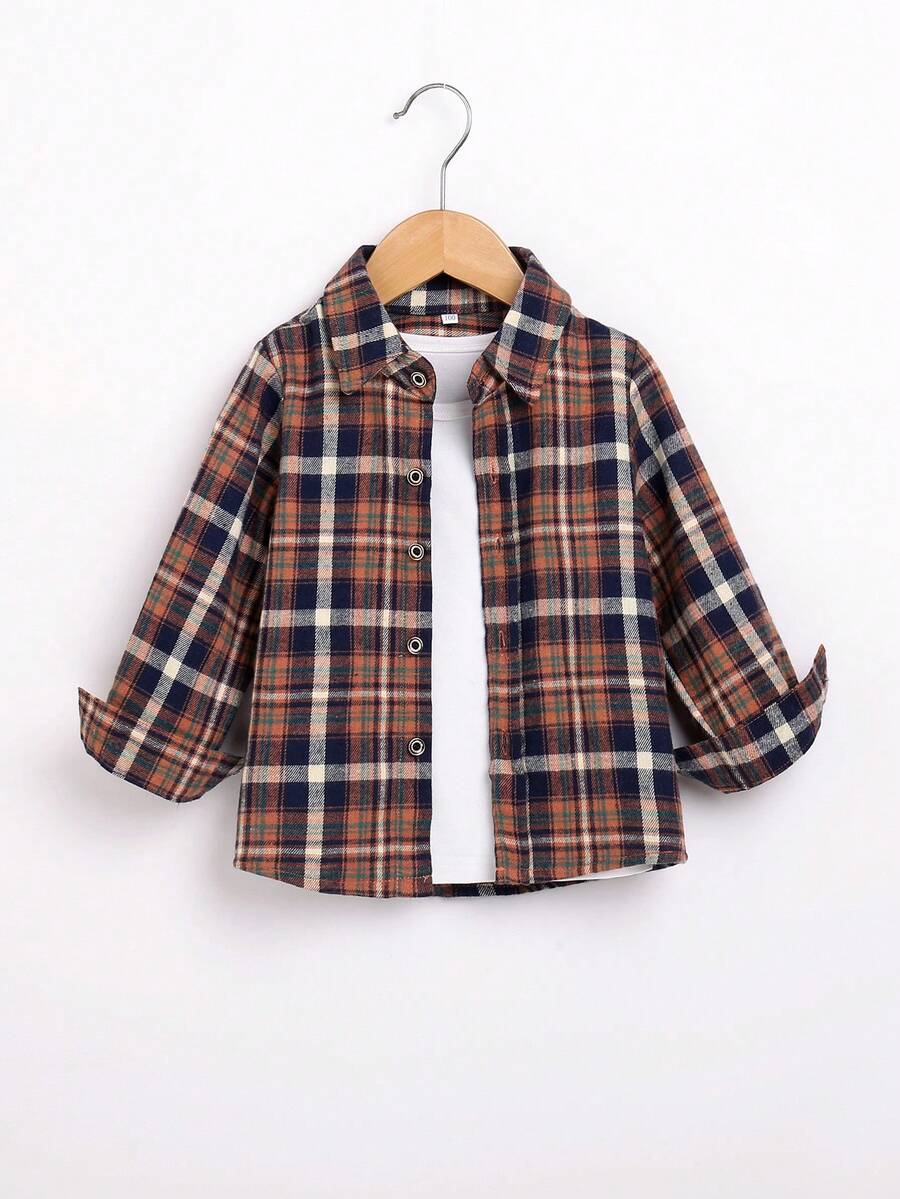 Chàng trai trẻ Kẻ sọc Nút phía trước Áo sơ mi Without Tee - Nhiều màu - Xem 1