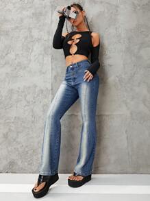 SHEIN ICON 牛仔喇叭褲