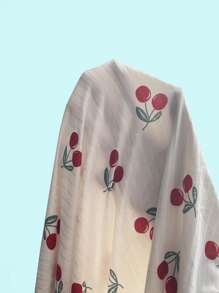 Conjunto de pijama con estampado de cereza ribete con encaje - Blanco - Ver 6
