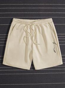 Manfinity VCAY Uomo Shorts con grafica lettera con coulisse a vita