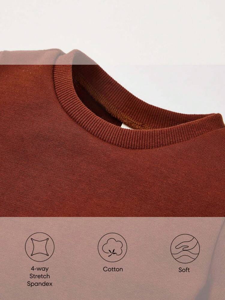 Baby Girl Solid Pullover & Allover Print Overall Jumpsuit & Hat