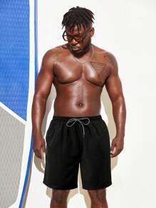 Surfspeed Men's Drawstring Waist Pocket Loose Beach Shorts