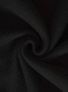 SHEIN LUNE Butterfly Print Thermal Lined Sweatshirt - Black - View 3