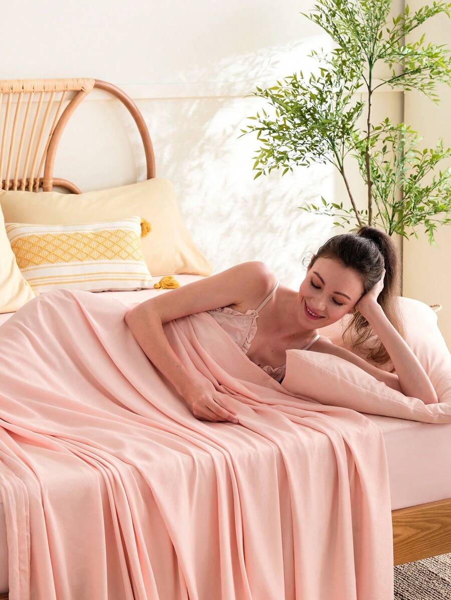 ChillTech 超冷纖維精品3件入被套，高Qmax吸濕透氣吸汗被套*1 枕套*2 - 粉色 - 查看 1