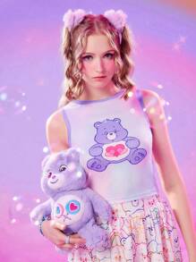 ROMWE X Care Bears Nhuộm buộc Đồ họa Hoạt hình Tương phản ràng buộc Áo ba lỗ - Nhiều màu - Xem 1