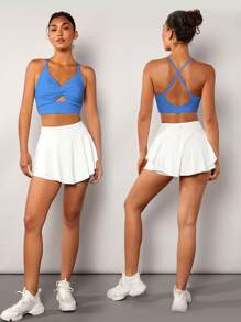 GLOWMODE FeatherFit™ Xoắn Nút Không lưng Bras thể thao Hỗ trợ ánh sáng - Màu xanh lam - Xem 7