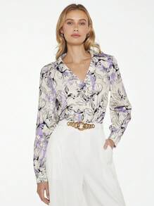 BizChic Vải in hoa Áo sơ mi - Nhiều màu - Xem 5