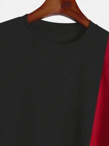 Manfinity Homme Men Letter Graphic Two Tone Tee & Shorts - Black - View 5