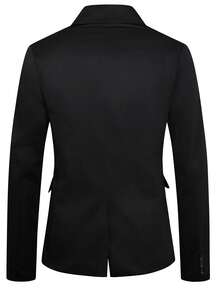 Manfinity Mode Men Colourblock Buckle Detail Blazer - Black - View 2