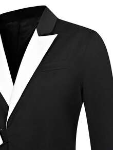 Manfinity Mode Men Colourblock Buckle Detail Blazer - Black - View 6