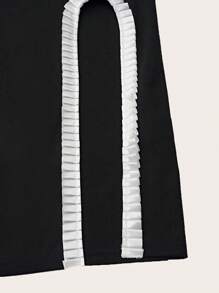 SHEIN Unity Falda bajo con abertura ribete fruncido - Negro - Ver 4