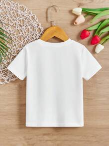 女小童標語和卡通圖案T恤