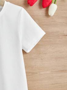 女小童標語和卡通圖案T恤