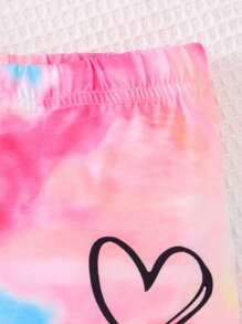 Cô Gái Trẻ Nhuộm buộc In Trái tim Vừa Khít Bộ PJ - Nhiều màu - Xem 6