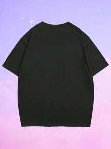 ROMWE MEN ROMWE X Care Bears Áo thun nam hoạt hình & thư đồ họa, trường học - màu đen - Xem 2