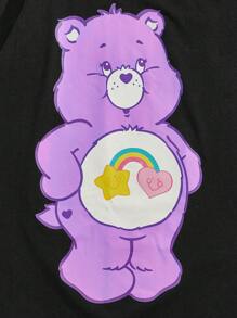 ROMWE MEN ROMWE X Care Bears Áo thun nam hoạt hình & thư đồ họa, trường học - màu đen - Xem 4