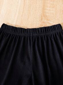 SHEIN 小男童汽車和字母圖案T恤和運動褲和帽 - 黑色 - 查看 5