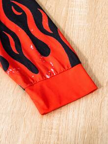 SHEIN 小男童汽車和字母圖案T恤和運動褲和帽 - 黑色 - 查看 7