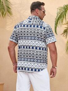 Manfinity Homme Men Plus Geo Print Shirt Without Tee - Multicolor - View 2