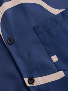 Manfinity RSRT Men Graphic Print Patched Pocket Shirt & Drawstring Waist Shorts Without Tee - Multicolor - View 7