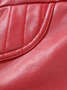 CLOUDSTYLE Nam Dây kéo chất liệu da PU Áo khoác - Đỏ - Xem 6