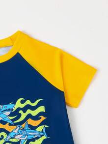 男小童卡通圖案沙灘泳裝