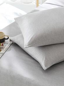 ChillTech 3pcs Geometric Stripe Continuous Ultra-Cooling knitted bedding duvet cover set, high Q-max value, breathable and skin-friendly, quilt cover*1, pillowcase*2 - Grey - View 10