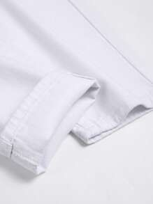Men Ripped Frayed Skinny Jeans - White - View 4