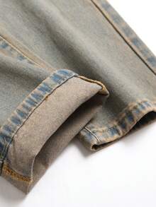 Nam Rách Frayed Rửa thuốc tẩy Quần jean - Rửa nhẹ - Xem 8