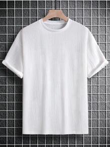 Manfinity Homme Áo thun Nam màu trơn Giải trí - trắng - Xem 2
