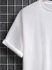 Manfinity Homme Áo thun Nam màu trơn Giải trí - trắng - Xem 4