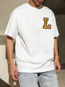 Áo thun Nam Lá thư Giải trí - trắng - Xem 3