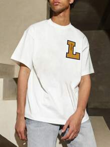 Áo thun Nam Lá thư Giải trí - trắng - Xem 5