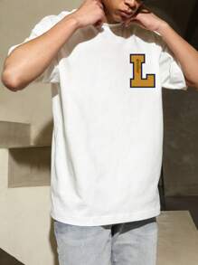 Áo thun Nam Lá thư Giải trí - trắng - Xem 6