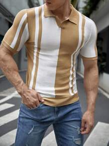 Manfinity NiteLyfe Hombres Top de punto con patrón de rayas - Multicolor - Ver 1