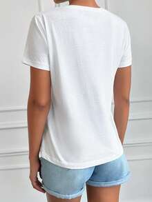 Cottnline 標語圖案T恤 - 白色 - 查看 2